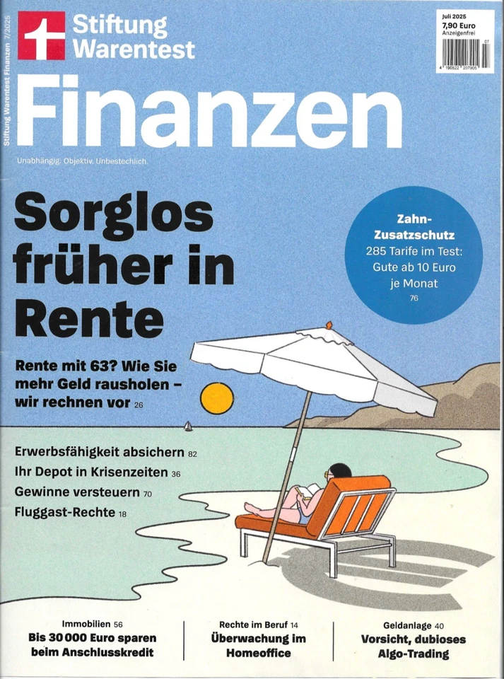Stiftung Warentest FINANZEN Zeitschrift Juli 2025 Monatlich Deutsch - Bild 1 von 1