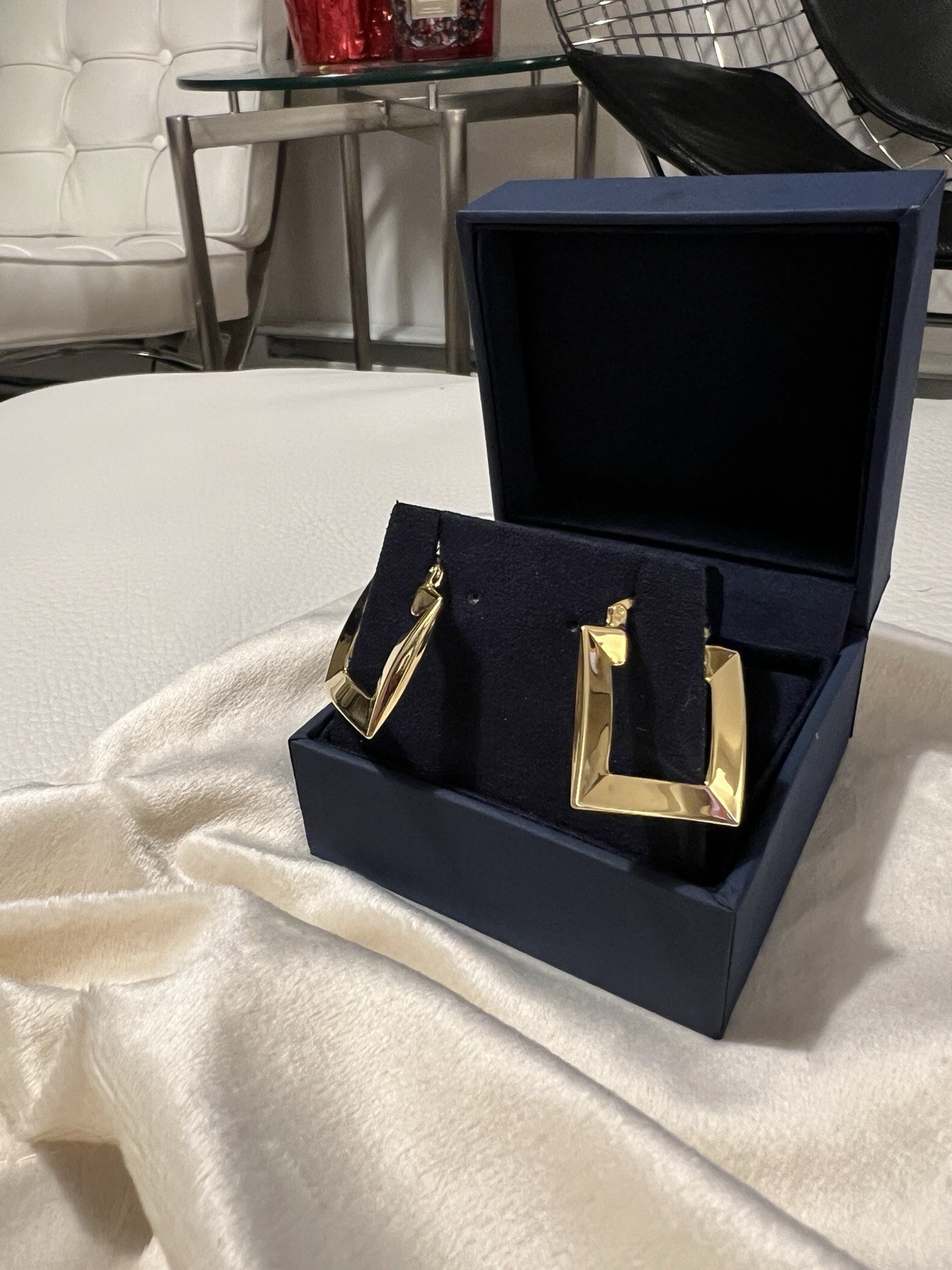 Signed 18k Solid Yellow Gold Modern Chunky Geomet… - image 2