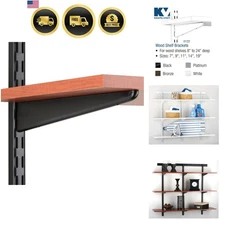 Wood Shelf Bracket Adjustable Heavy Duty Wall Mount Black 11 Inch