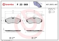 Brembo P 23 069 brake pad set, disc brake for Citroën Fiat Peugeot