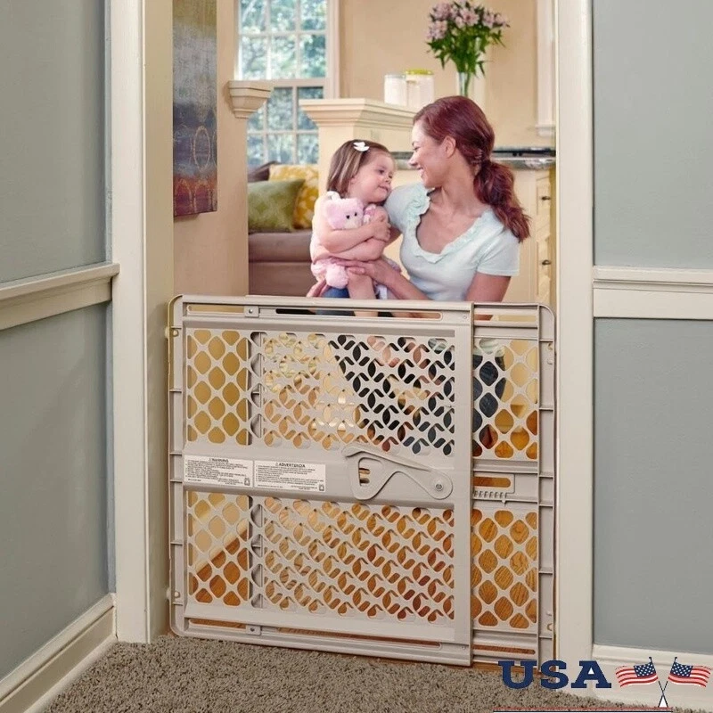 Child Safety Gate Pressure Mount Swing Gate Adjustable Doorways & Stairs Sand
