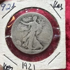 1921 Walking liberty half dollar KEY US SILVER BEAUTIFUL COIN VG DETAILS