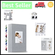 Linen Cover Slip-in Photo Album 4x6 for 300 Pictures - Family & Wedding Keepsake