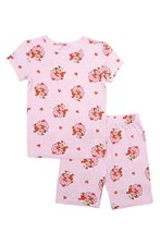Strawberry Shortcake Girls  Pajama Set   Crewneck Top  Shorts   Soft Viscose