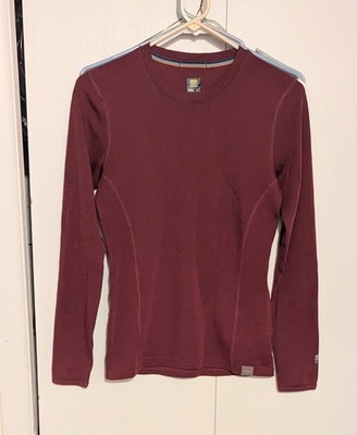 Meriwool Layers Long Sleeve Top Womens Small Red 250g Merino Wool Base Layer