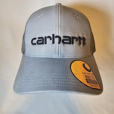 Carhartt Trucker Hat Gray Mesh Snapback Twill Front Built To Work OSFM Outdoor