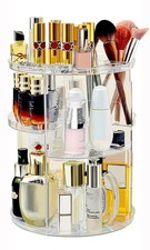 360 Rotating Makeup Organizer for Vanity Adjustable Cosmetic Display Case Lar...