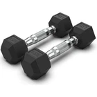 2.5KG Hex Dumbbells Pair Set Rubber Encased Ergo Weights Sets Hexagonal Dumbbell