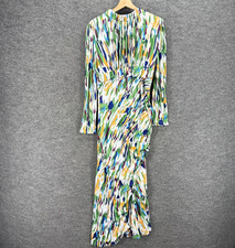 SheIn Dress Women L Large White Colorblock Maxi Long Hook & Eye Long Sleeve