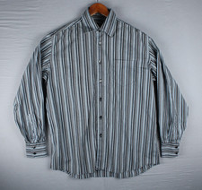 Dolce & Gabbana Mens Navy Stripe Long Sleeve Dress Shirt Size 15.5 Made In Italy