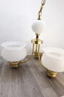Moe Light Hobnail Milk Glass Chandelier Vintage Untested