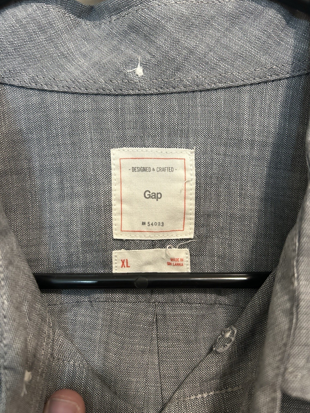 Men’s Gap Gray Solid Button-Down Shirt Long Sleev… - image 3