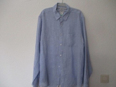 NEU Leinenhemd Herren Hemd  - Gr. XL = KW 43/44 CARIBBEAN JOE blau  Oberhemd