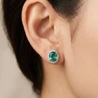 925 Sterling Silver Handmade Halo Earrings Mint Green Paraiba Tourmaline 6.10Ct