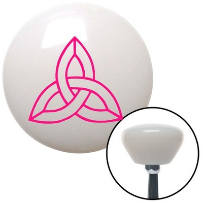 Pink Celtic Design #1 White Retro Shift Knob w/ M16x1.5 Insert Shifter Auto