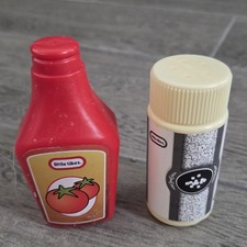 Vintage KETCHUP  SALT Little Tikes Pretend Food 4.5  VTG