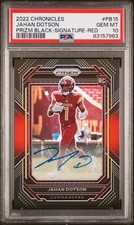 2022 Panini Jahan Dotson Prizm Black Signatures Red RC /99 PSA 10