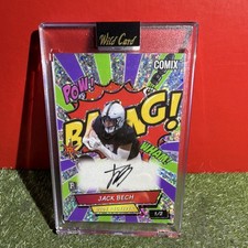Wild Card Comix Jack Bech Rookie Serial Numbered Autographed 1/2 Football Card