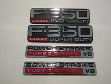 Door fender Badges Set of 4 Fit for 99-04 350 lariat Turbo-Diesel V8 Replacement