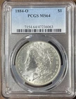 1884-O Morgan Silver Dollar  PCGS MS64