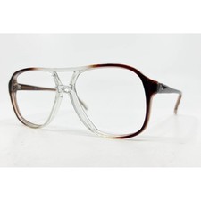 Kennedy Brown Fade Aviator Eyeglasses Frames 56-16-145 Clear Brown Ombre Vintage