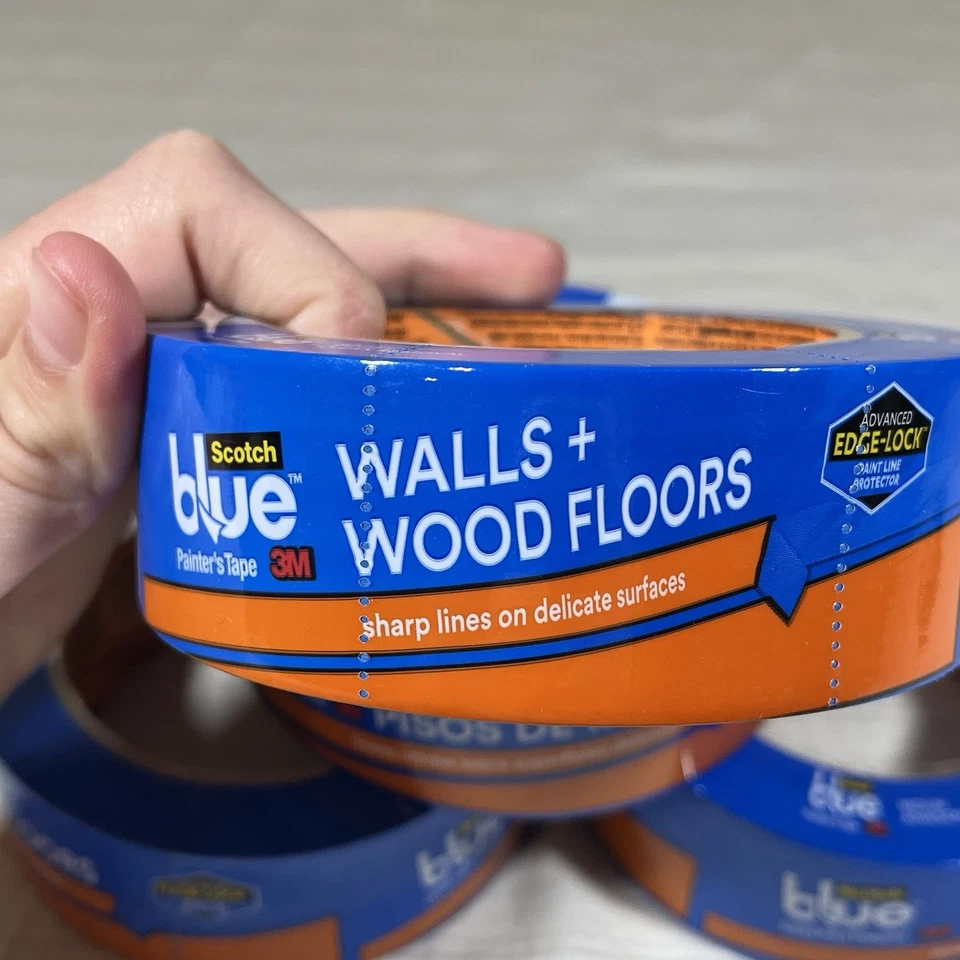 Scotch 1.41" x 60 yds Walls & Wood Floors Painter’s Tape Lot of 4 Rolls Blue Q1 - Image 3 of 4