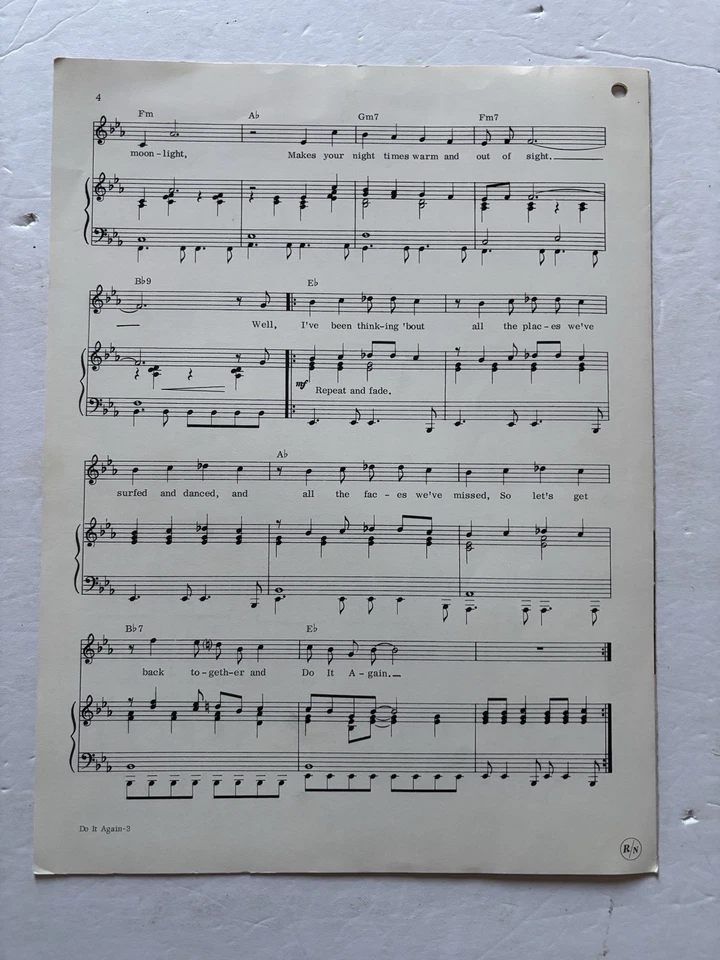 BEACH BOYS 1968 "Do It Again" Sea of Tunes Partituras Brian Wilson Mike Love Foto 3 de 3