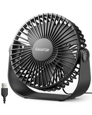 Gaiatop USB Desk Fan, 3 Speeds Strong Airflow, 5.5 Inch Portable small, Black