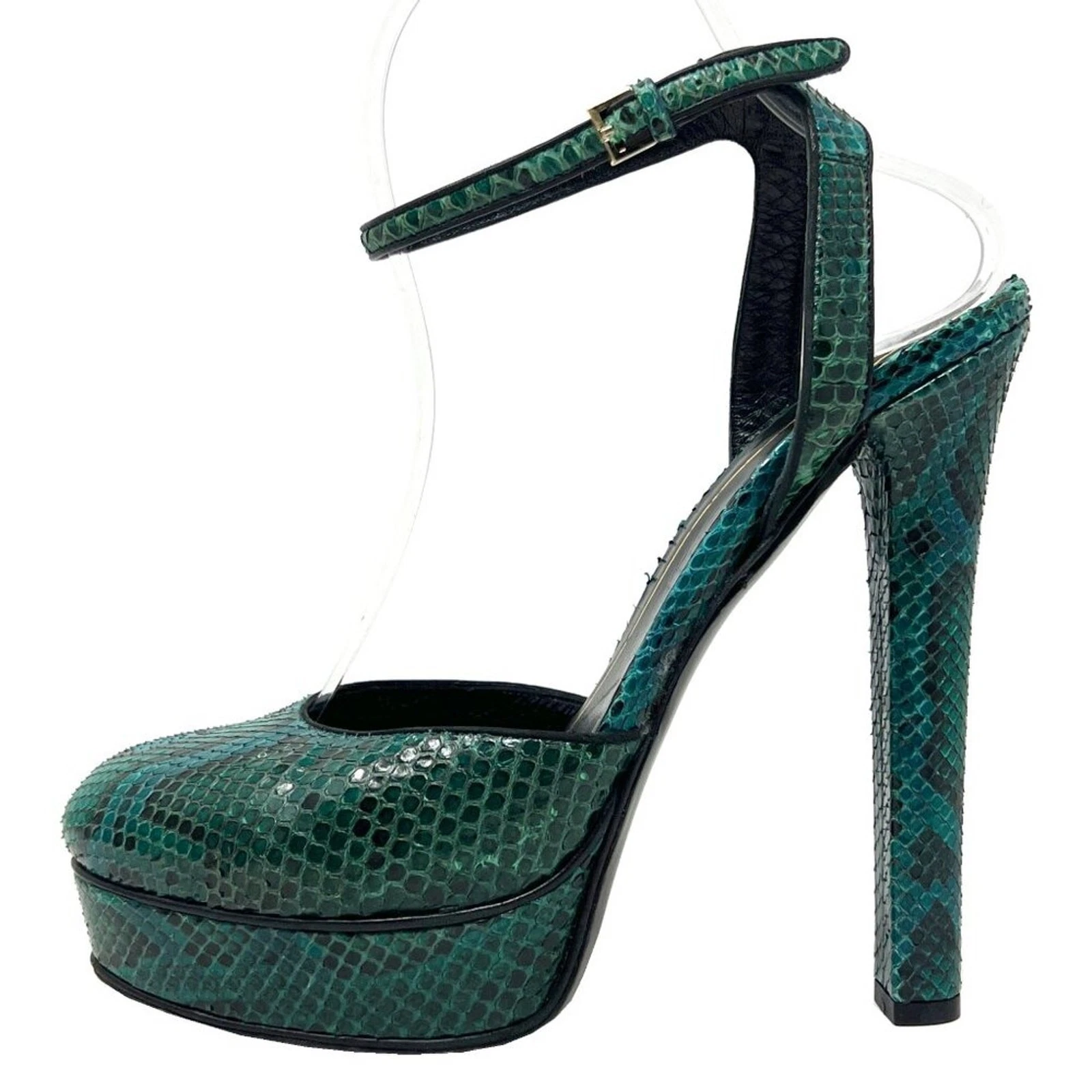 Escarpins plateforme python vert défilé automne 2011 Gucci taille 38