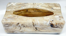 VTG Rectangle Marbleized Faux Marble Tissue Paper Holder Box Bathroom Cover