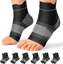 6 Pairs Large Compression Socks Women Men Plantar Fasciitis Relief Arch Support
