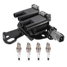 BDFHYK Ignition Coil Pack UF419  4 Iridium Spark Plugs 4503 Hyundai Kia