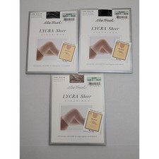 3 VTG Sears Nice Touch Sheer Gartered Stockings Size C Black 2 Nude 1 Thigh