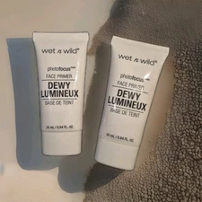 2 X wet n wild Photo Focus Dewy Face Foundation Primer 25ml.