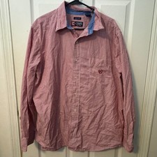 Chaps Men's XL Red and White Striped Long Sleeve