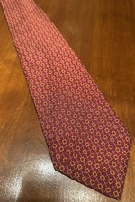 Vintage Brooks Brothers Makers Silk Tie Red Geometric Pattern Made In USA