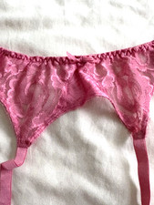 VTG Maidenform Interlude Pink Lace Garter Belt Romantic Coquette Boudoir Pinup M