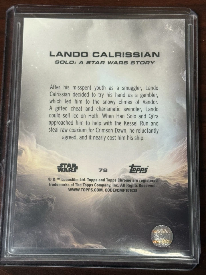 Lando Calrissian 2025 Topps Chrome Star Wars 1/10 Mustafar Black Ref Glover - Image 3 of 3