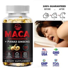 Organic Maca Root Capsules 10000mg, Peruvian Maca Extract for Men Women 120pcs