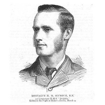 Montague HM Seymour RN 1st Lieut. HMS Delphin - antiker Druck 1885