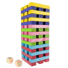 Nontraditional Giant Wooden Rainbow Blocks Tower Stacking Game