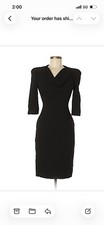 Alexander McQueen New Sz 38 Wool dress With Neck Detail And Structured Shoulders