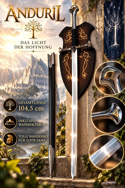 NEU Herr Der Ringe Aragorn Anduril Wanddekoration FüR Cosplay Sammler Lotr Fans-image