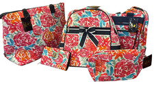 NGIL 5-Piece Travel Set Pink Floral - Backpack, Wallet, Tote, Duffel, Toiletry