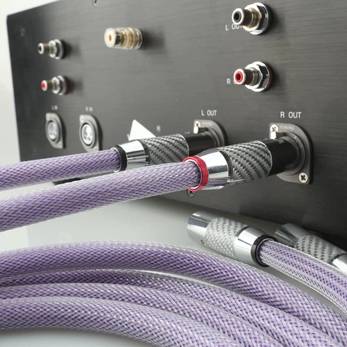 Pair 8N OCC Copper Balanced XLR Cable Carbon Fiber Plug HIFI Interconnect Cable - Picture 7 of 9