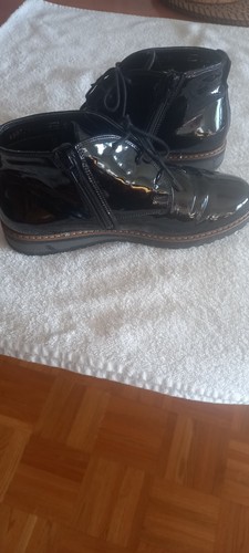 Damen Lackleder Stiefelette Waldläufer, neuwertig, GR. 4 1/2, schwarz, Weite H - Bild 3 von 3