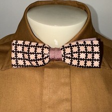 Vtg 50s 60s Bow Tie Ever Grip Mens Skinny Narrow Silk Necktie Madmen Clip On