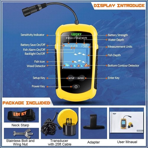 Portable Fish Finder Depth Finder With Alarm For Kayak Boat Fishing - Picture 7 of 7