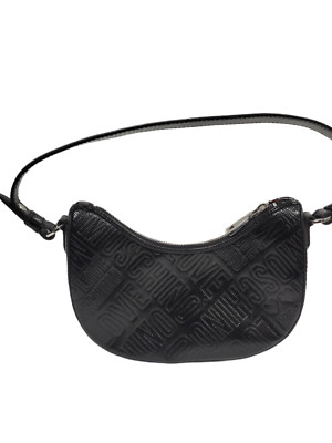NWT New Love Moschino Borsa Embossed Back Leather Handbag with Logo Patch
