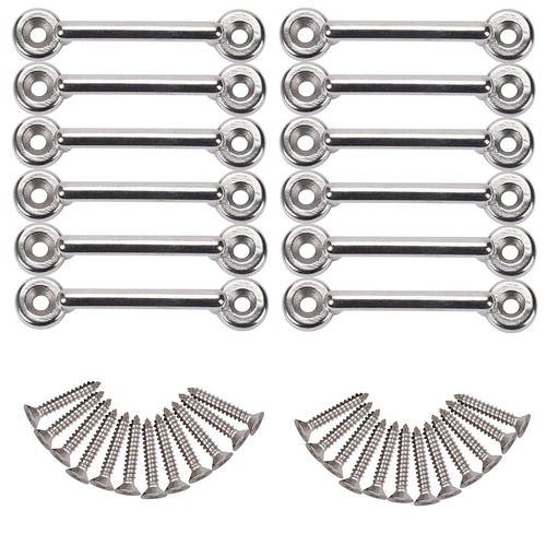 4/6/8/10/12 PCS Stainless Steel Bimini Top Strap Pad Eye Footman's Loop Tie Down - Picture 6 of 17